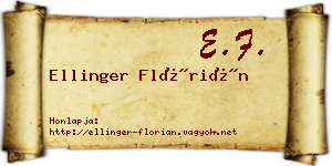 Ellinger Flórián névjegykártya